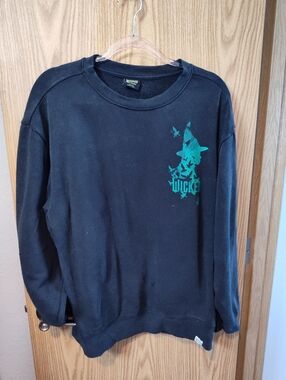 Wicked Black Crewneck Sweatshirt with Teal Graphic - Women